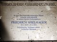 Ansicht Gedenktafel Friedrich Spielhagen