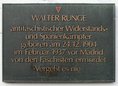 Ansicht Gedenktafel Walter Runge - 1984