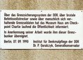 Ansicht Gedenktafel Grenzbunker - 1990