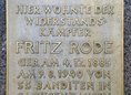 Ansicht Gedenktafel Fritz Rode
