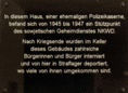 Ansicht Gedenktafel Opfer des NKWD