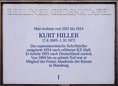 Ansicht Gedenktafel Kurt Hiller
