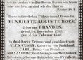 Ansicht Gedenktafel Henriette Auguste Bock