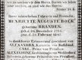 Ansicht Gedenktafel Henriette Auguste Bock