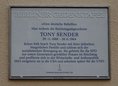 Ansicht Gedenktafel Tony Sender - 2022