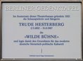 Ansicht Gedenktafel Trude Hesterberg und die "Wilde Bühne"