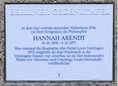 Ansicht Gedenktafel Hannah Arendt - 1997