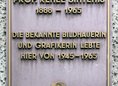 Ansicht Gedenktafel Renée Sintenis, eigtl. Renate Weiss-Sintenis