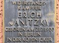Ansicht Gedenktafel Erich Janitzky