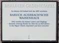 Ansicht Gedenktafel Baruch Auerbach'sches Waisenhaus - 2000