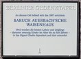 Ansicht Gedenktafel Baruch Auerbach'sches Waisenhaus - 2000