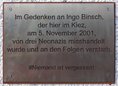 Ansicht Gedenktafel Ingo Binsch - 2021