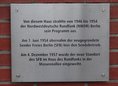 Ansicht Gedenktafel NWDR und SFB