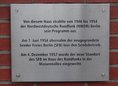 Ansicht Gedenktafel NWDR und SFB