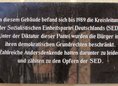 Ansicht Gedenktafel Kreisleitung der Sozialistischen …