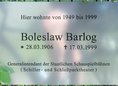Ansicht Gedenktafel Boleslaw Barlog - 2009