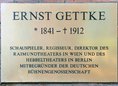 Ansicht Gedenktafel Ernst Gettke
