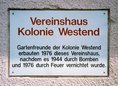 Ansicht Gedenktafel Kleingartenkolonie Westend