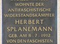 Ansicht Gedenktafel Herbert Splanemann - 1994