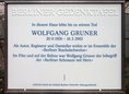 Ansicht Gedenktafel Wolfgang Gruner
