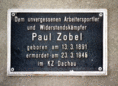 Ansicht Gedenktafel Paul Zobel