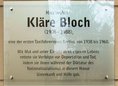 Ansicht Gedenktafel Klara (Kläre) Bloch geb. Begall - 2010