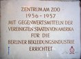 Ansicht Gedenktafel Zentrum am Zoo
