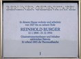 Ansicht Gedenktafel Reinhold Burger