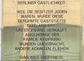 Ansicht Gedenktafel Restaurant Kempinski - 1994