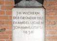 Ansicht Gedenktafel Johann Hinrich Wichern