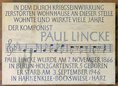 Ansicht Gedenktafel Paul Lincke