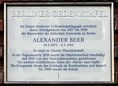 Ansicht Gedenktafel Alexander Beer - 2012