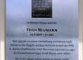 Ansicht Gedenktafel Erich Neumann - 1986