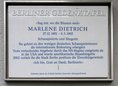 Ansicht Gedenktafel Marlene Dietrich