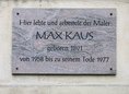 Ansicht Gedenktafel Max Kaus