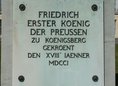 Ansicht Gedenktafel Friedrich I.