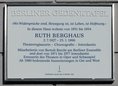 Ansicht Gedenktafel Ruth Berghaus