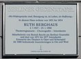 Ansicht Gedenktafel Ruth Berghaus