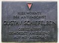 Ansicht Gedenktafel Gustav Schiefelbein - 1956