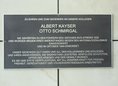 Ansicht Gedenktafel Albert Kayser / Otto Schmirgal