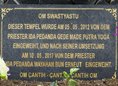 Ansicht Gedenktafel Balinesischer Garten (Tempel) - 2017