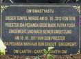 Ansicht Gedenktafel Balinesischer Garten (Tempel) - 2017