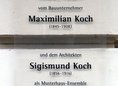 Ansicht Gedenktafel Maximilian und Sigismund Koch