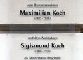 Ansicht Gedenktafel Maximilian und Sigismund Koch
