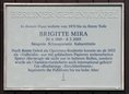 Ansicht Gedenktafel Brigitte Mira - 2015