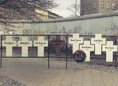 Ansicht Gedenktafel Kreuze für die Opfer der Berliner Mauer