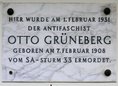 Ansicht Gedenktafel Otto Grüneberg - 1953