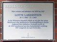 Ansicht Gedenktafel Lotte Laserstein - 2020