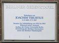 Ansicht Gedenktafel Joachim Tiburtius - 1989