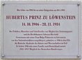 Ansicht Gedenktafel Hubertus Prinz zu Löwenstein - 2001